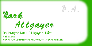 mark allgayer business card
